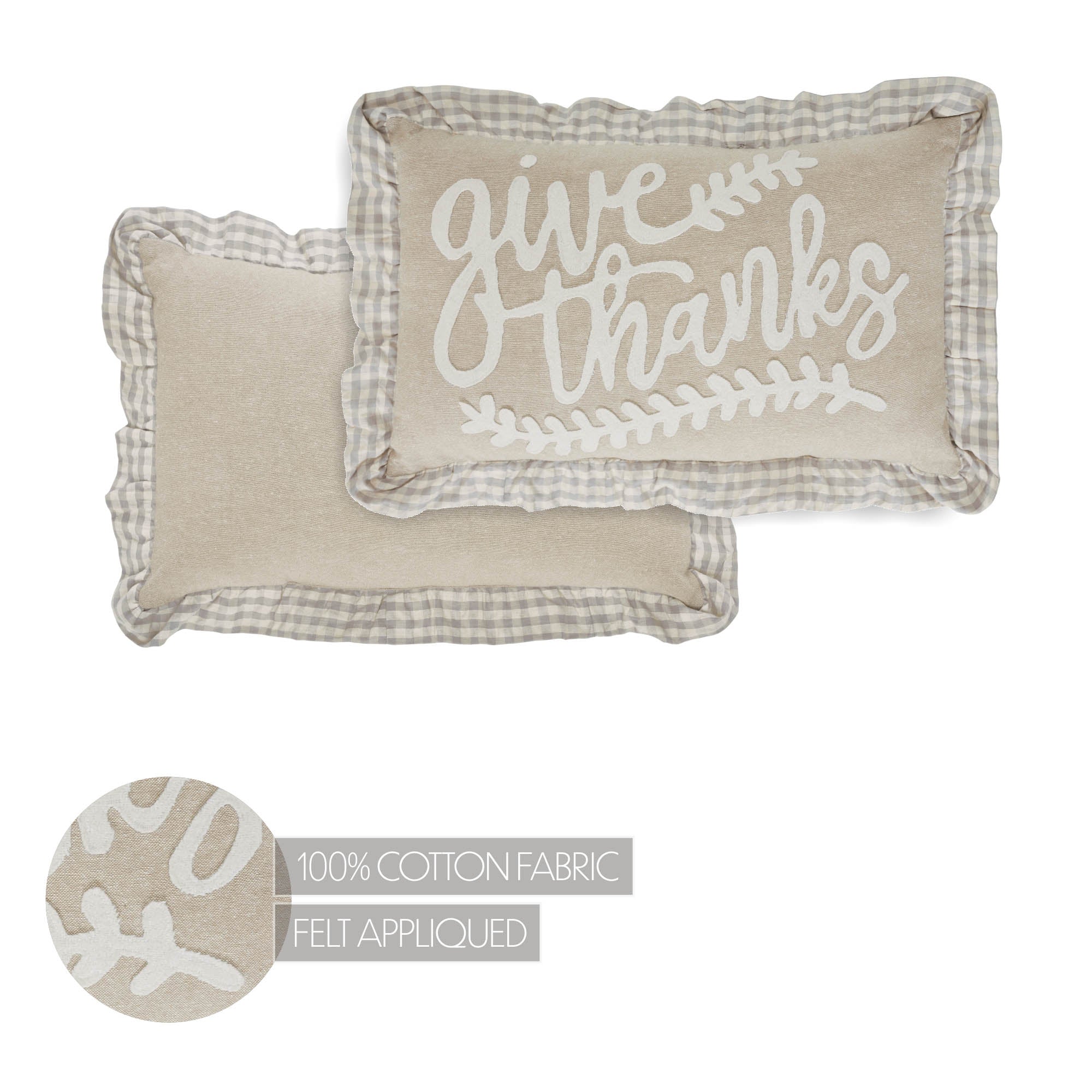 Give Thanks Natural Pillow 14'' x 22'' - Image 3