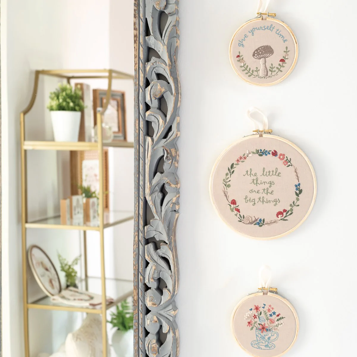 Give Yourself Time Hand Embroidered Hoop - Image 2