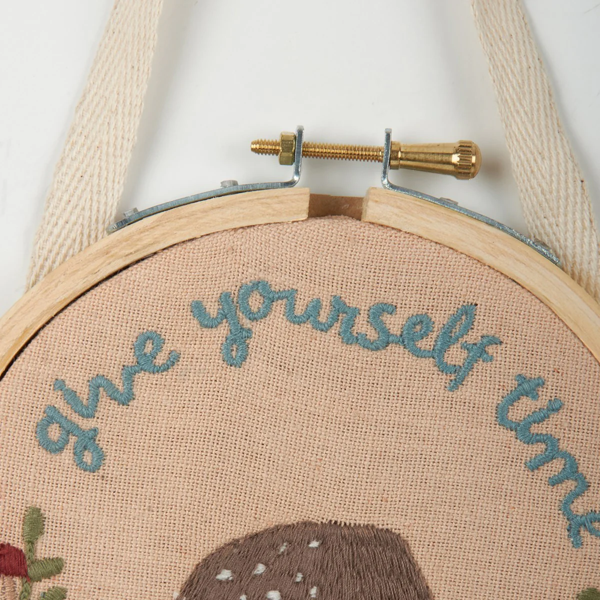 Give Yourself Time Hand Embroidered Hoop - Image 4