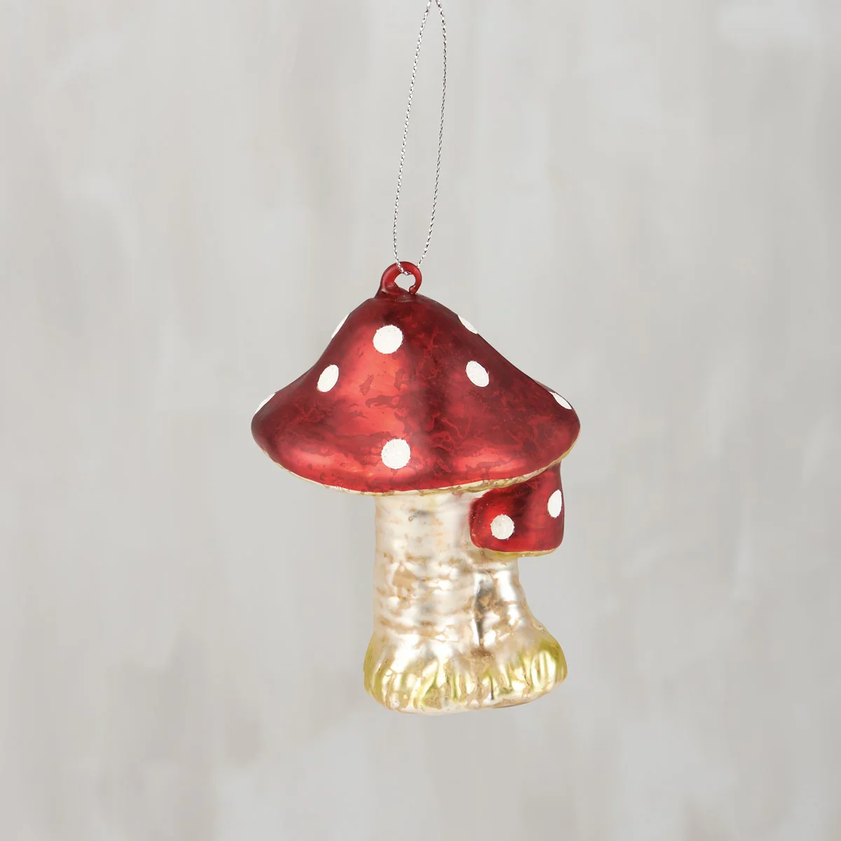 ๐ Glass Mushroom Red with Dots Ornament