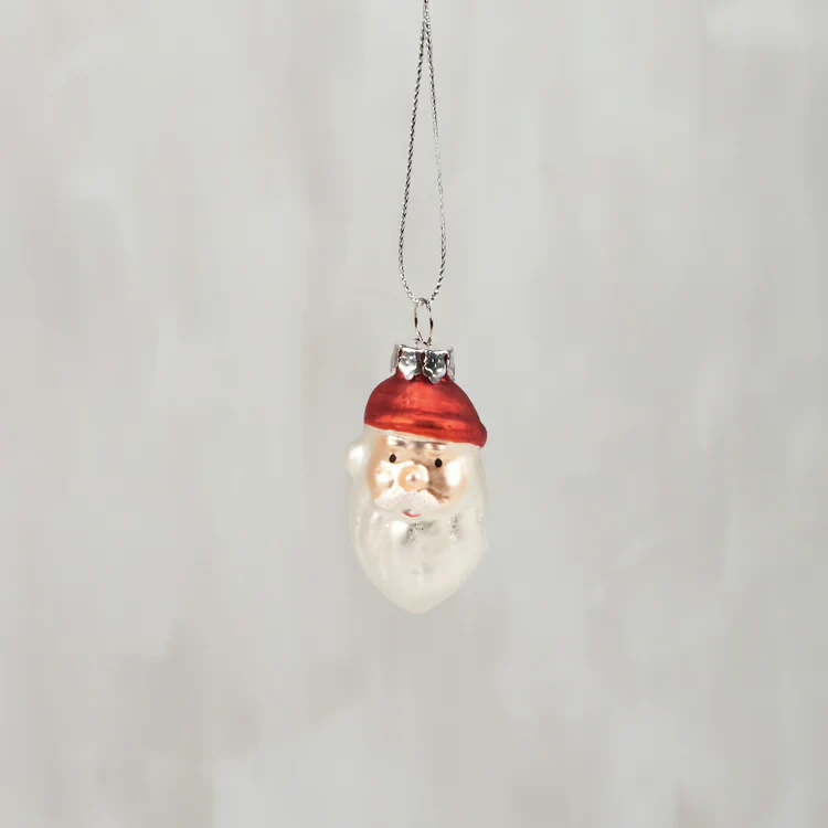 Glass Santa Ornament Set of 6 - Image 3