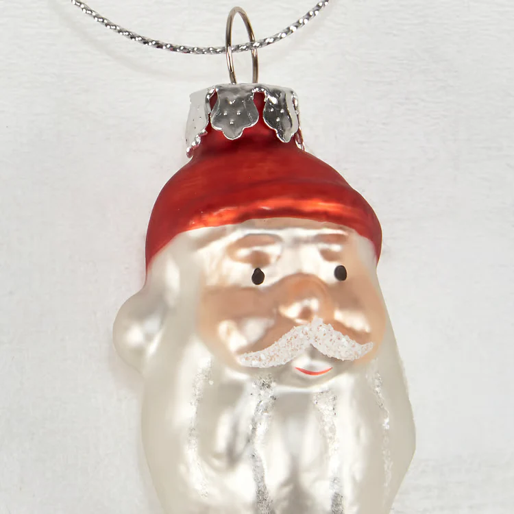 Glass Santa Ornament Set of 6 - Image 5