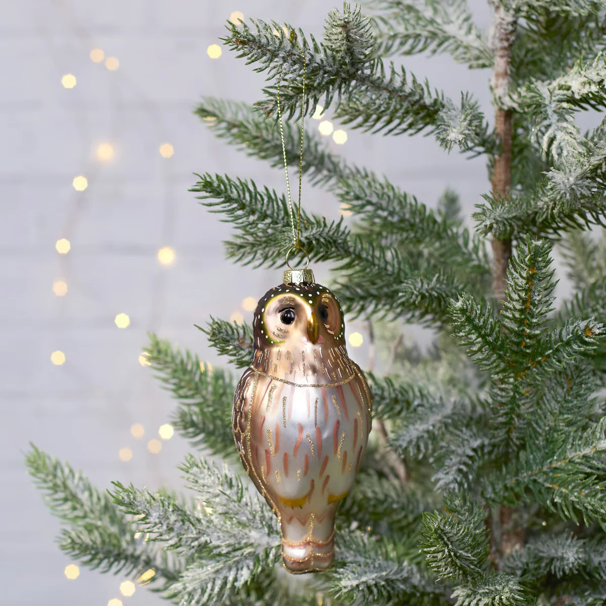 Glass Screech Owl Ornament - Image 2