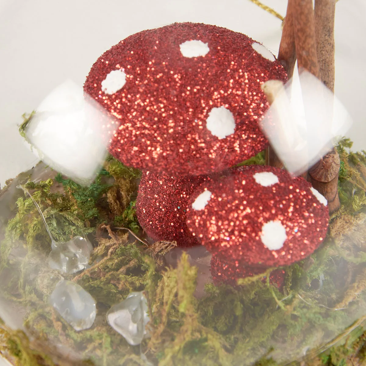 Glass Terrarium Mushrooms and Moss Ornament - Image 4