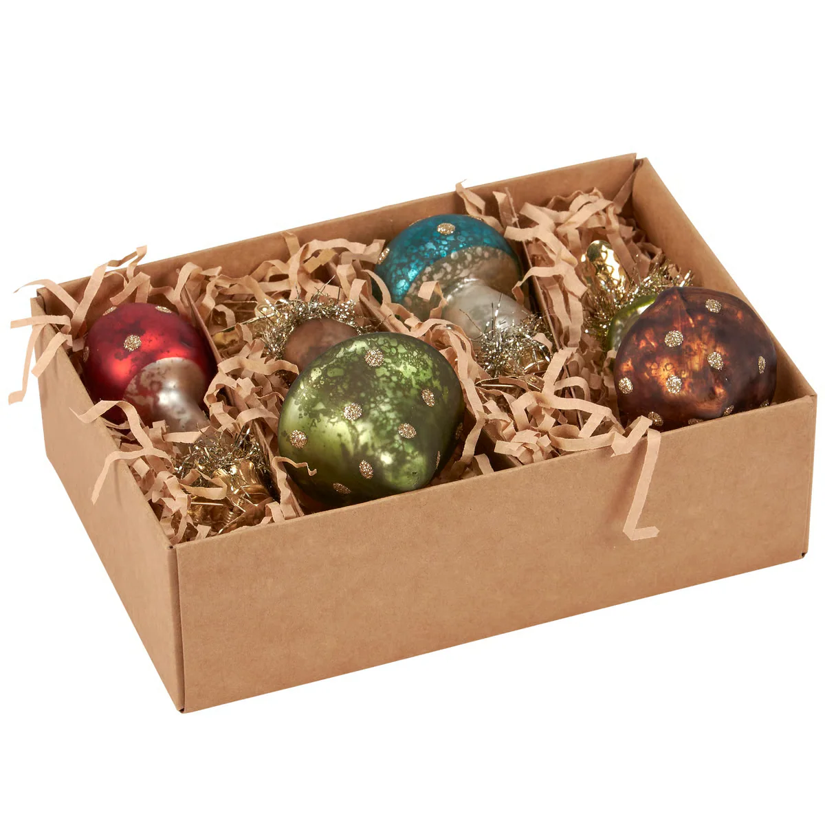 DAY 23 ✨ 25 Days of Ornaments ✨ Glass Vintage-Style Mushroom Ornament Set - Image 2