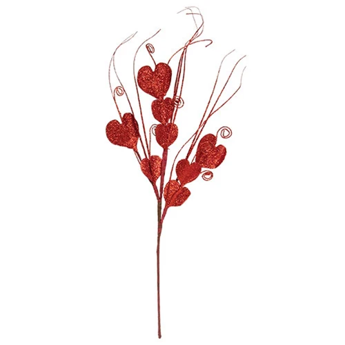 DAY 2 ๐ 14 DAYS OF LOVE ๐ Glittered Hearts & Sparkle Grass 22" Spray