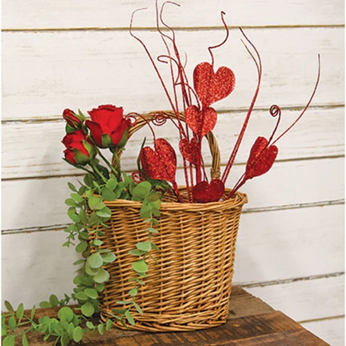 DAY 2 ๐ 14 DAYS OF LOVE ๐ Glittered Hearts & Sparkle Grass 22" Spray - Image 3