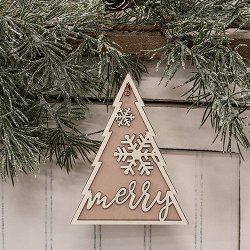 ๐ Glittered Merry Snowflake Christmas Tree Ornament - Image 2
