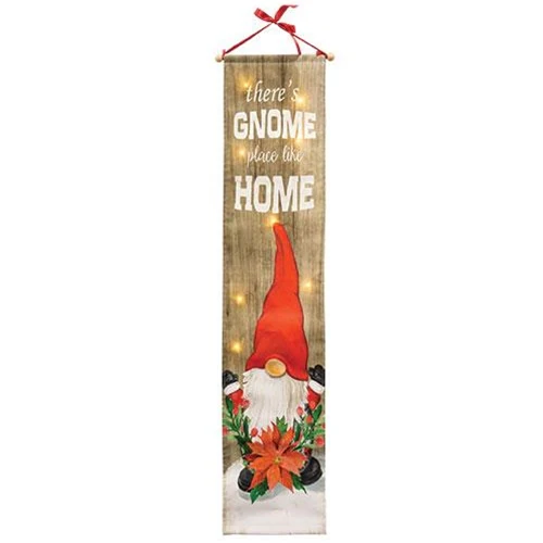 Gnome Place Like Home Banner With LED Lights