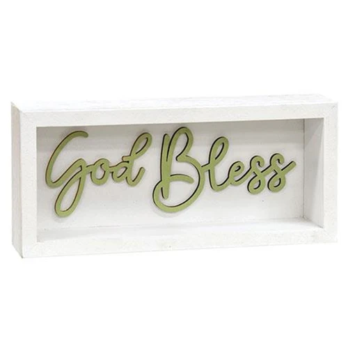 God Bless 8" Shadowbox Framed Sign - Image 2
