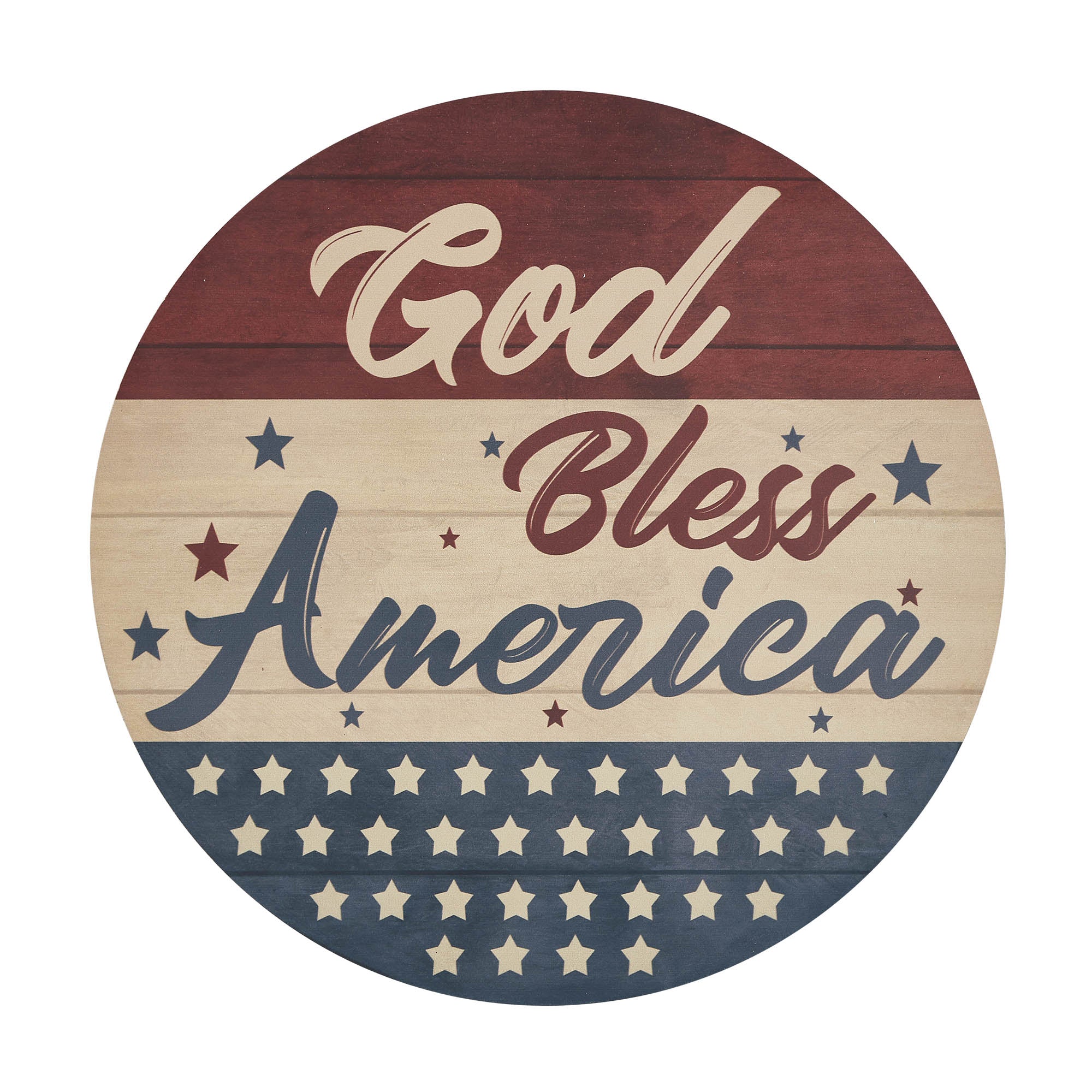 God Bless America 11" Round Wall Hanging - Image 3