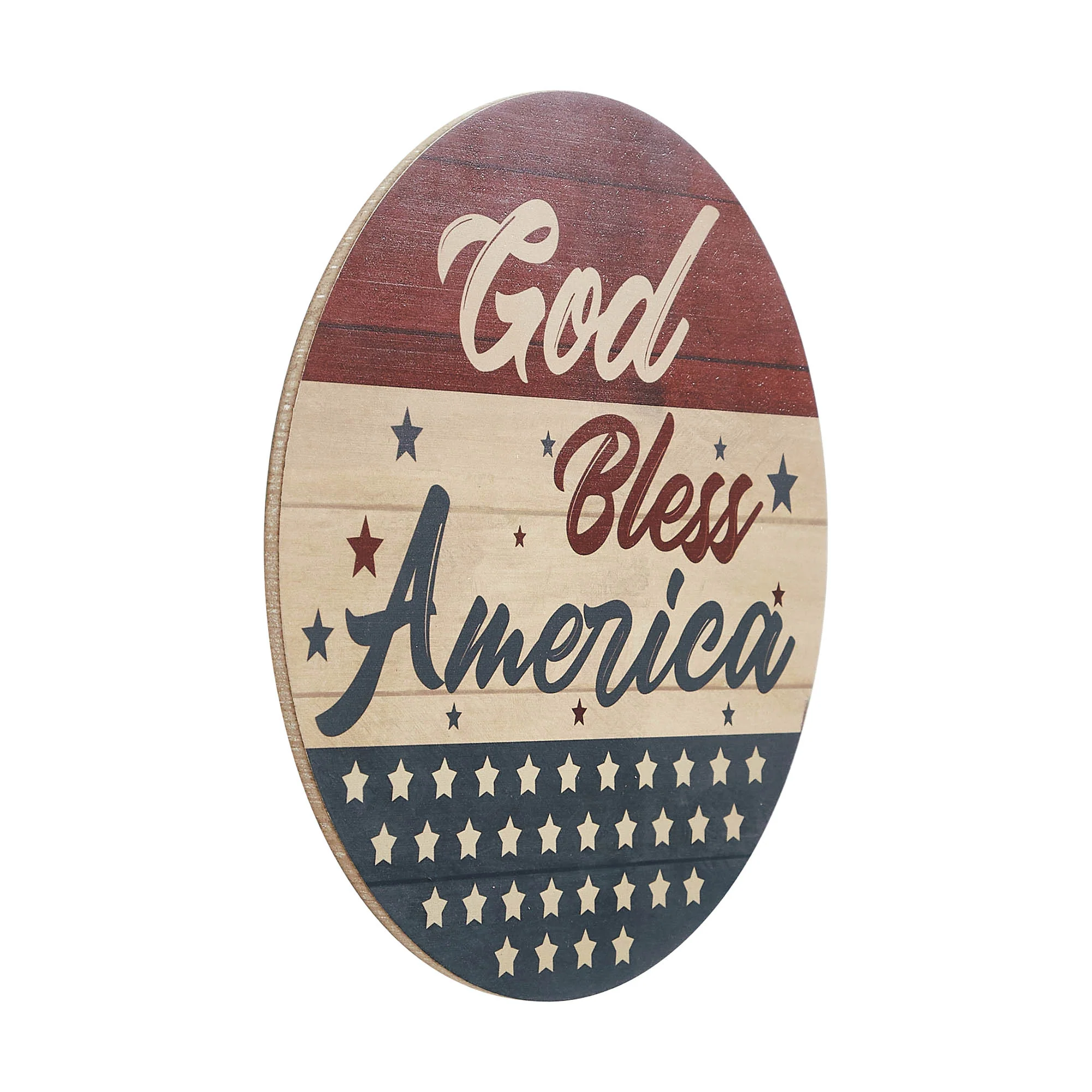 God Bless America 11" Round Wall Hanging - Image 5