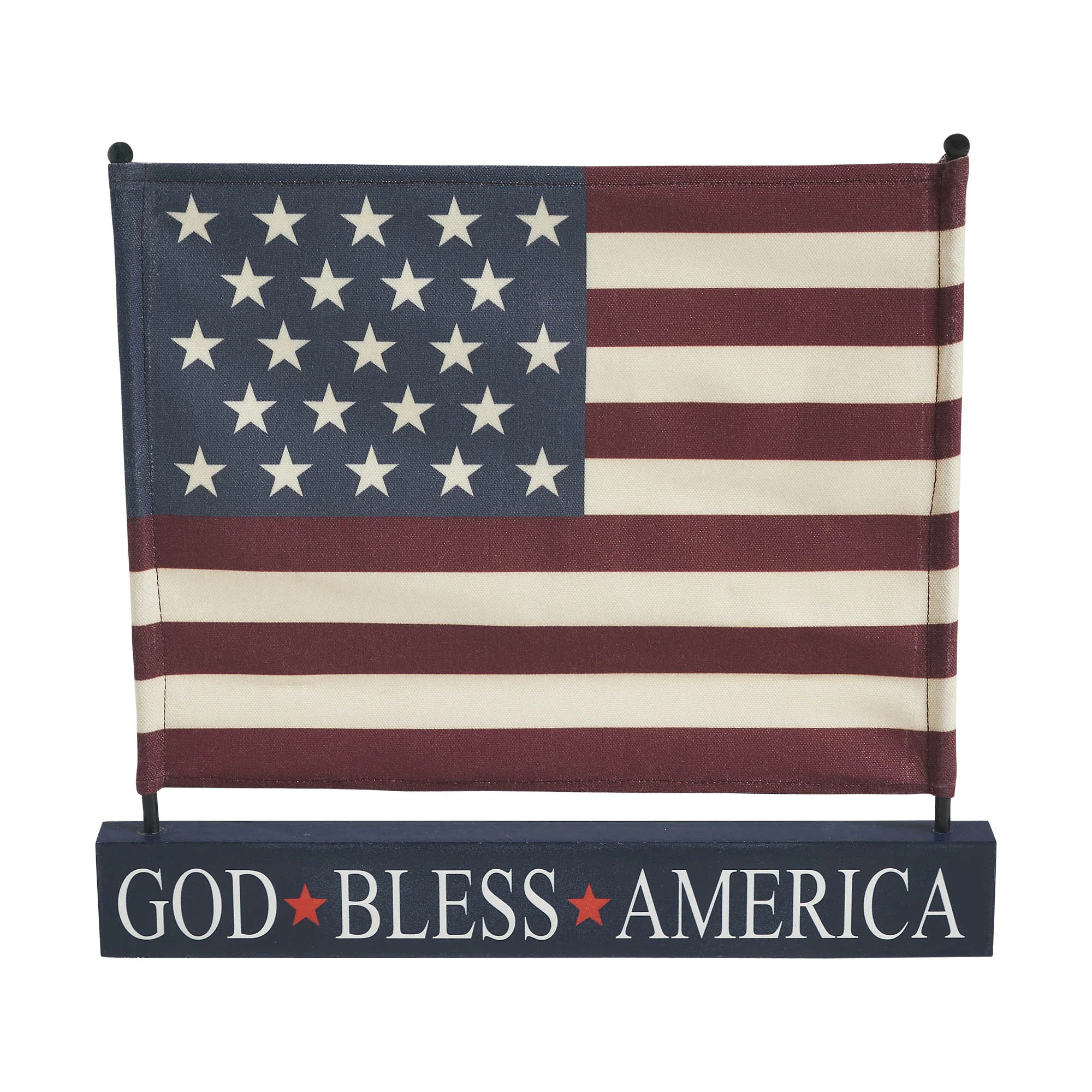 God Bless America Canvas American Flag on Base - Image 3
