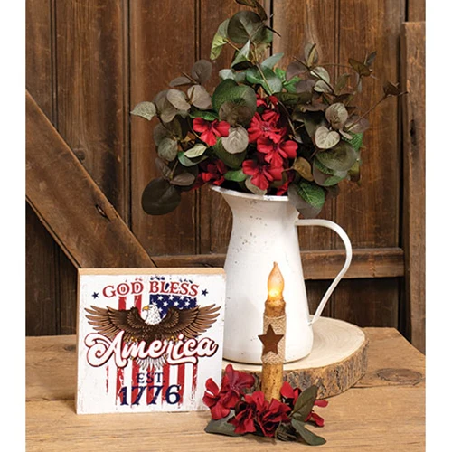 💙 God Bless America Eagle Square Shelf Sitter Block - Image 2