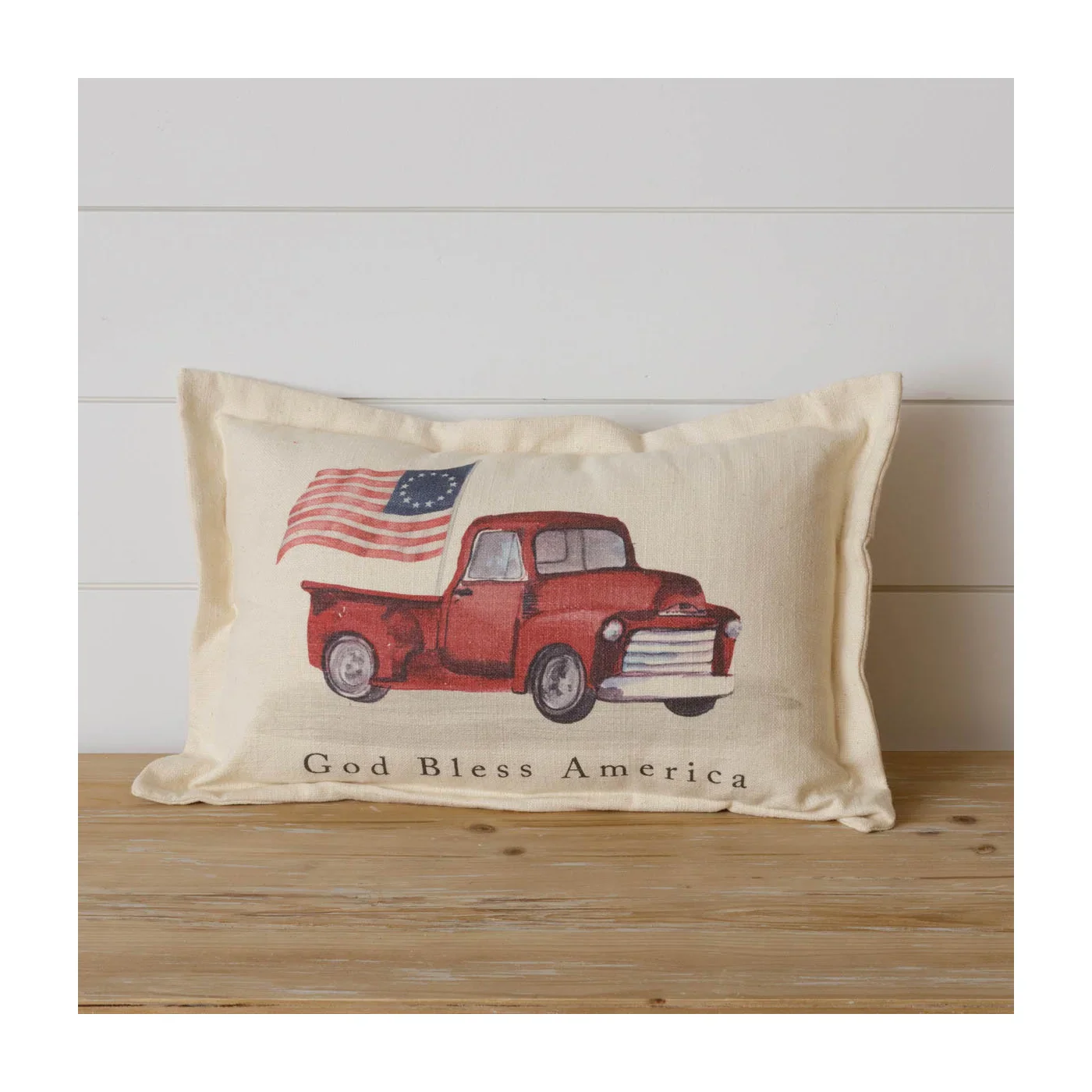 God Bless America Truck Throw Pillow