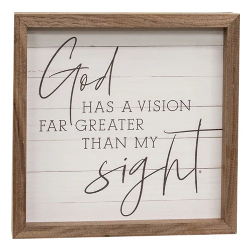 God Has a Vision 8" Whitewashed Slat Framed Print - Image 2