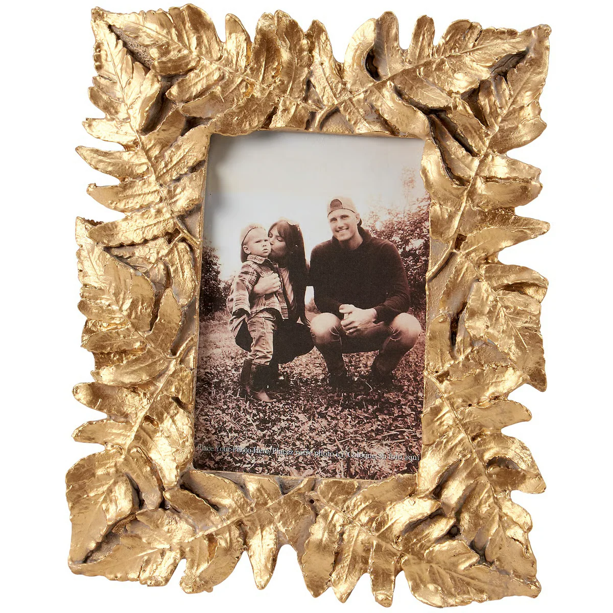 💙 Gold-tone Leaves Photo Frame Holds a 4" x 6" Photo
