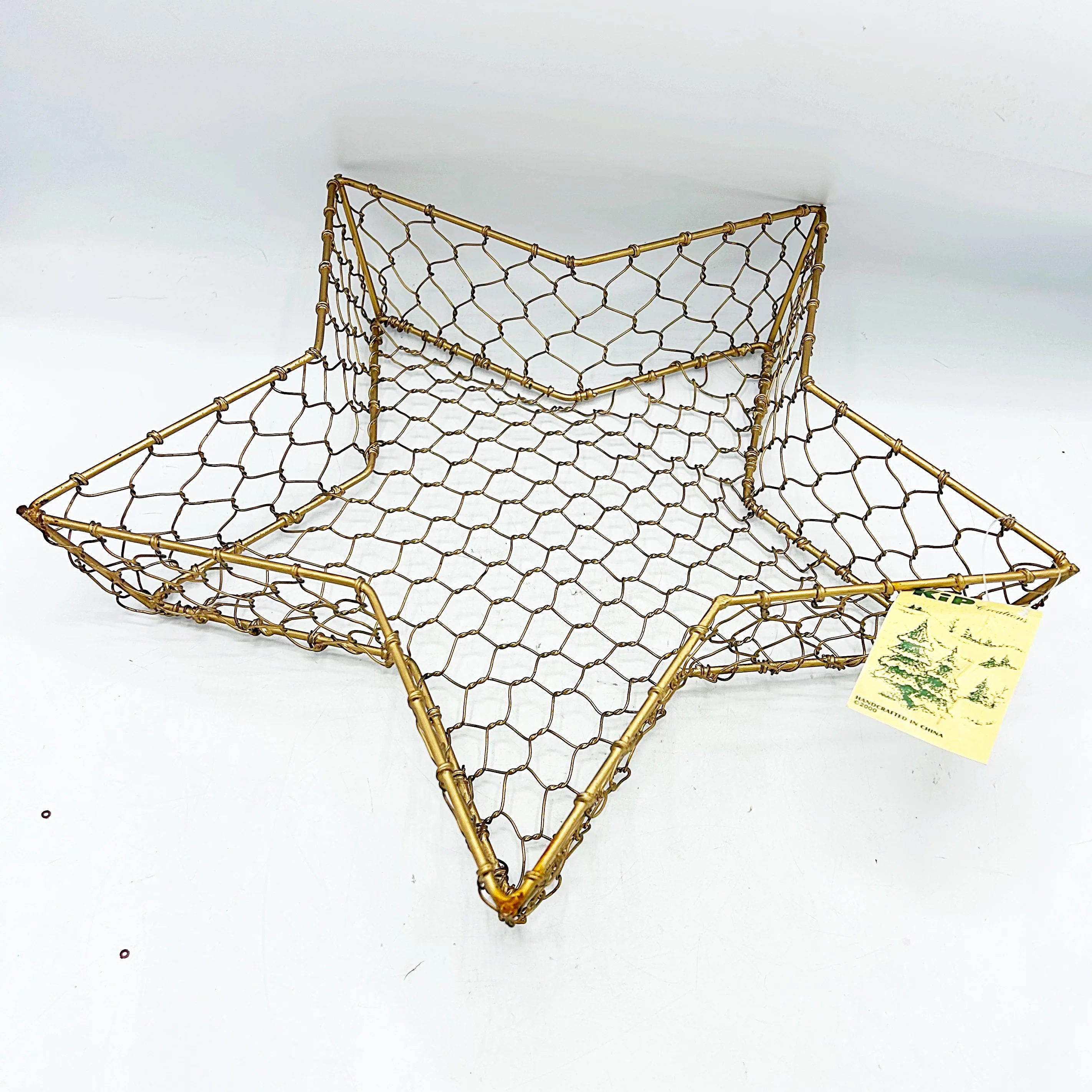 💙 Gold-Tone Star Shaped Chicken Wire Basket