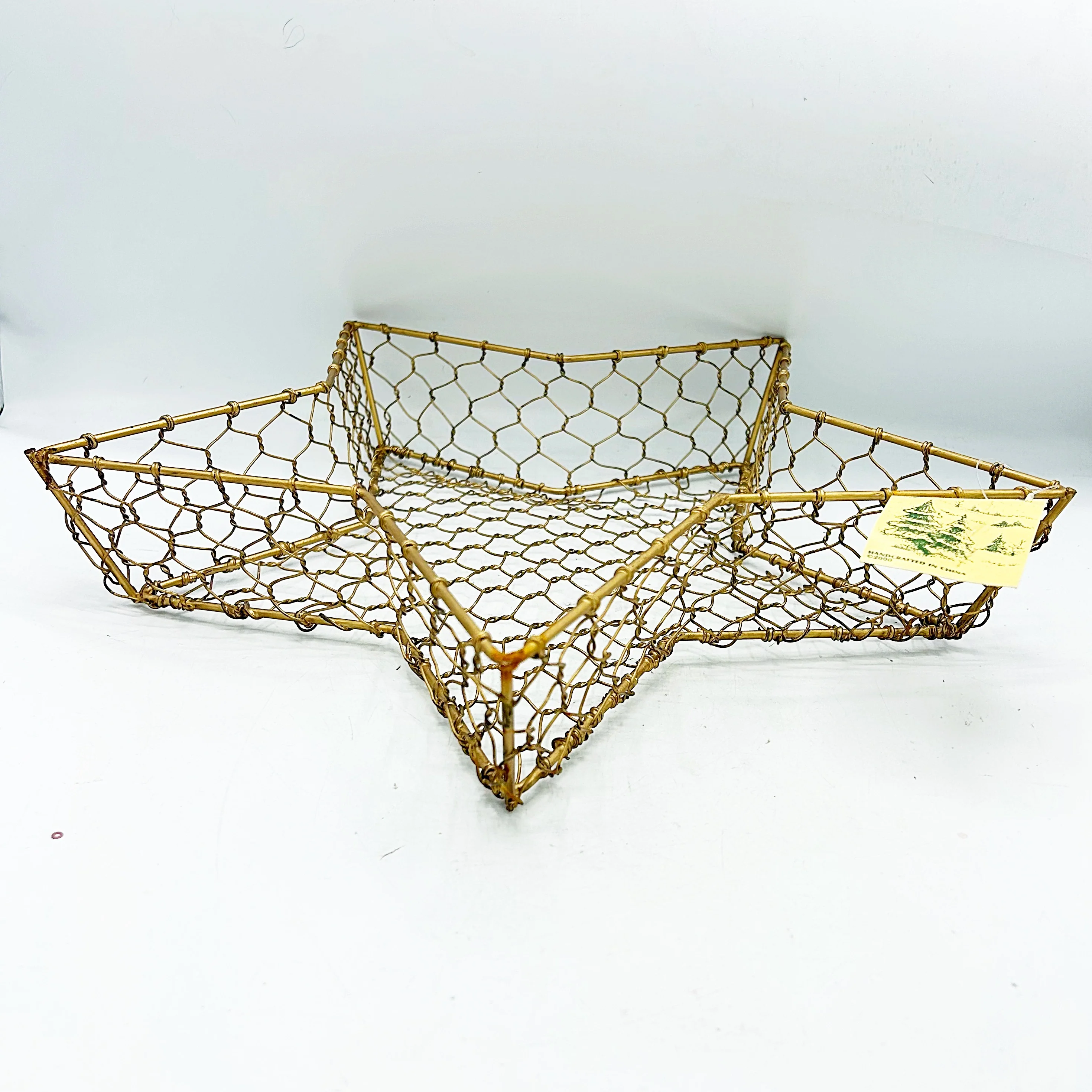 💙 Gold-Tone Star Shaped Chicken Wire Basket - Image 2