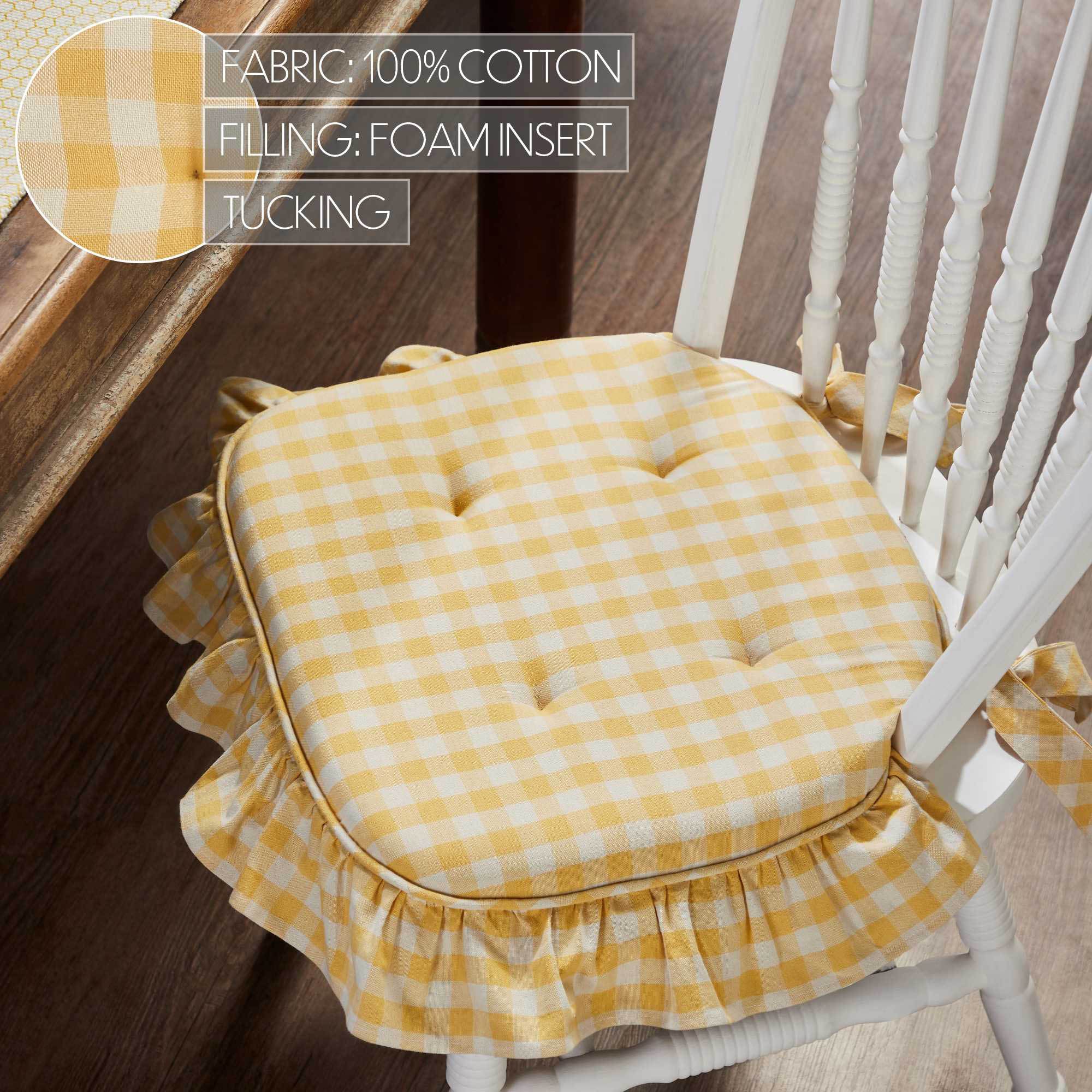 Golden Honey Ruffled Chair Pad 16.5" x 18" - Image 3