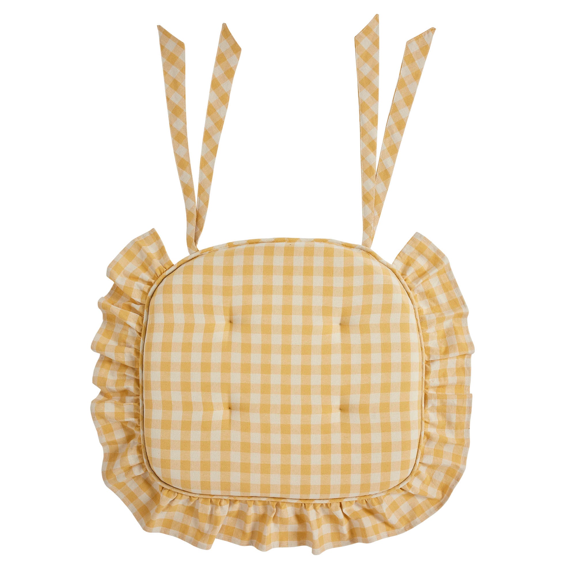 Golden Honey Ruffled Chair Pad 16.5" x 18" - Image 4