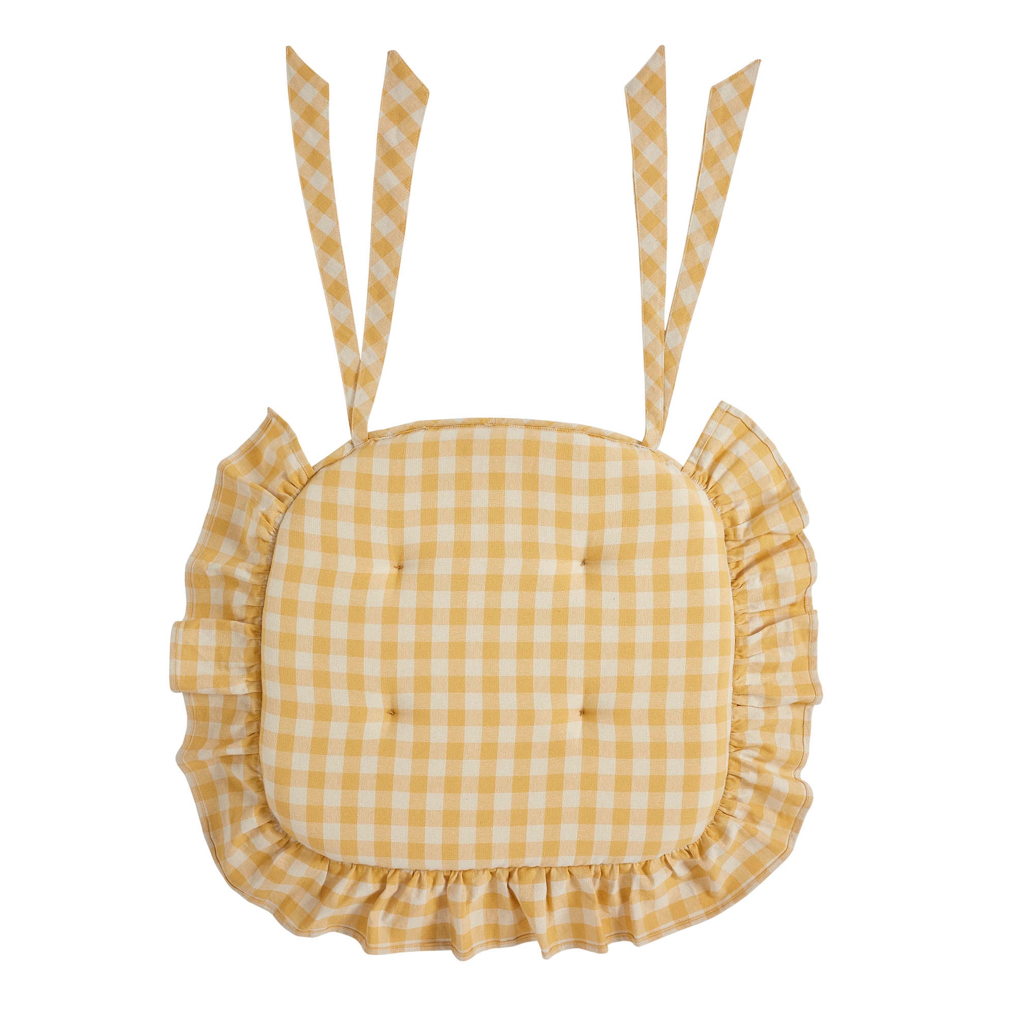 Golden Honey Ruffled Chair Pad 16.5" x 18" - Image 5
