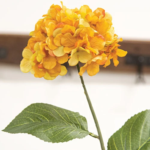 Golden Hydrangea 28" Faux Floral Stem - Image 3