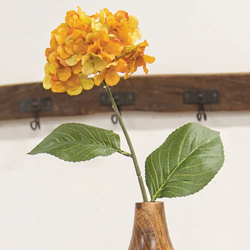 Golden Hydrangea 28" Faux Floral Stem - Image 4