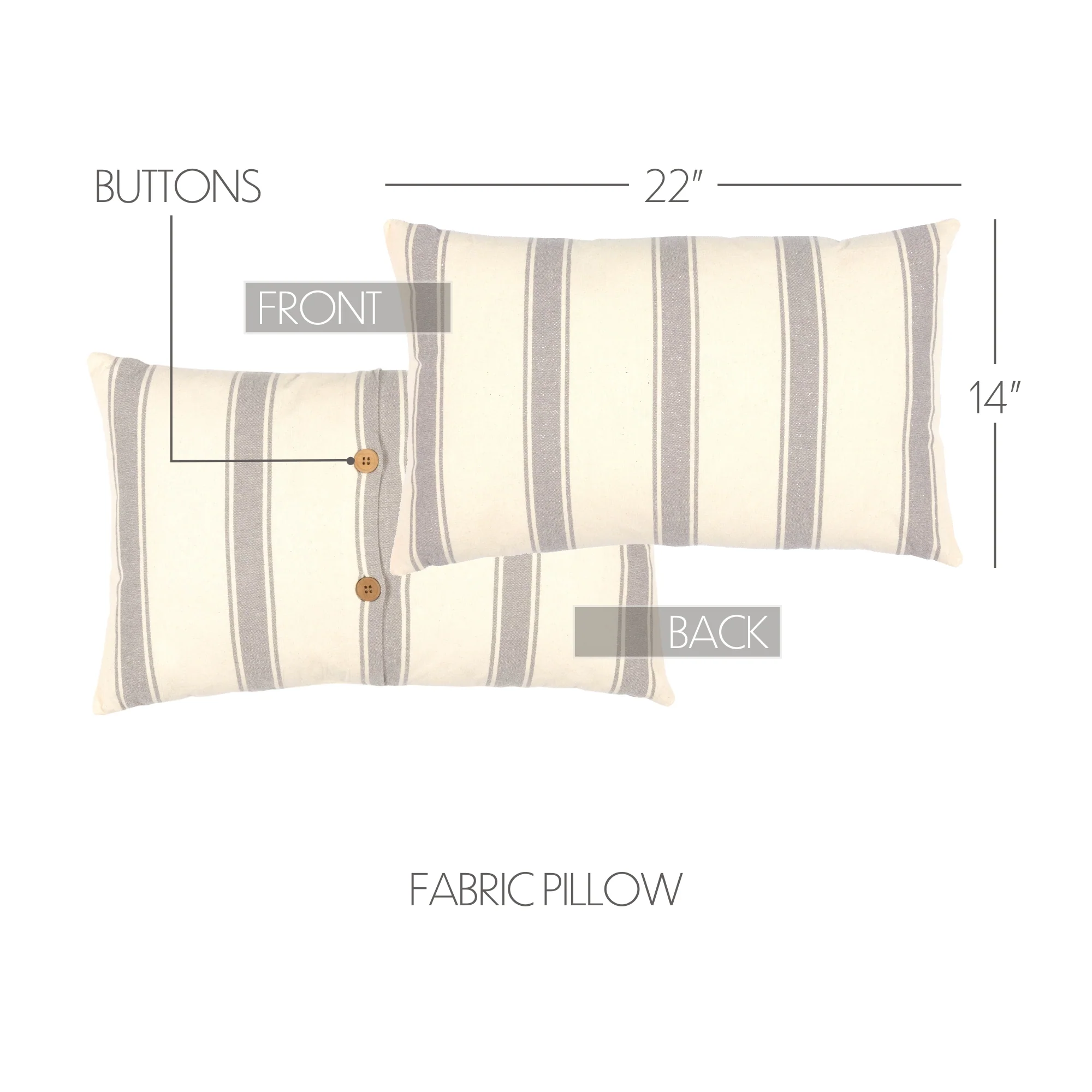 Grace Fabric Striped 22" Throw Pillow - Image 5