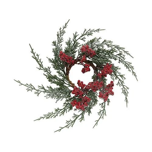 Graceful Cedar Berry 6" Faux Evergreen Ring