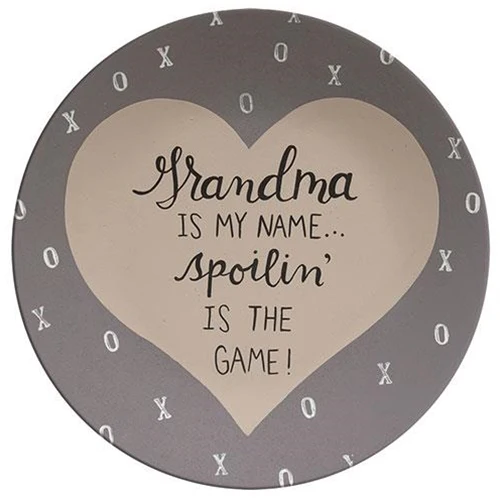 💙 Grandma is My Name Spoilin' Is The Game Decorative Plate - Image 2