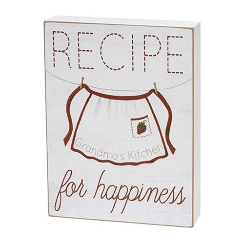 Grandma's Kitchen Recipe for Happiness Box Sign - Image 2