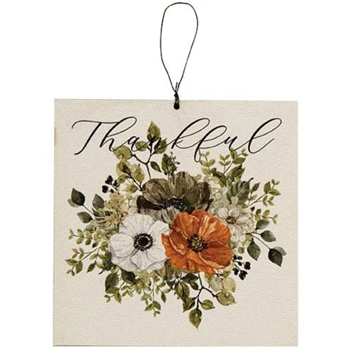 Grateful, Thankful, Blessed Pumpkin Square Ornaments Set of 3 - Image 3