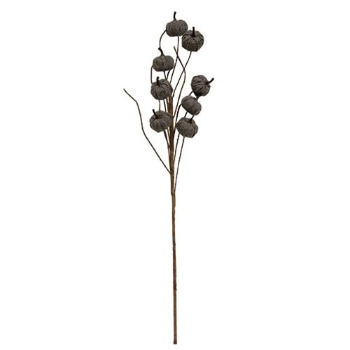 Gray Burlap Pumpkin Pick 30.5" H - Image 2