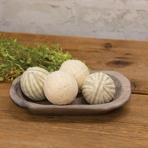 Gray Distressed Carved Wood Petite Oval Bowl - Image 3