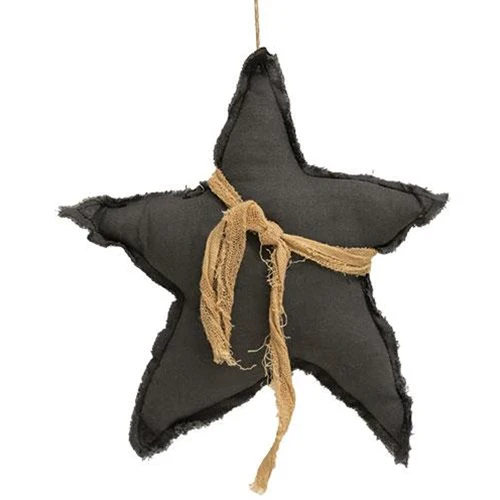 💙 Gray Fabric Star Ornament