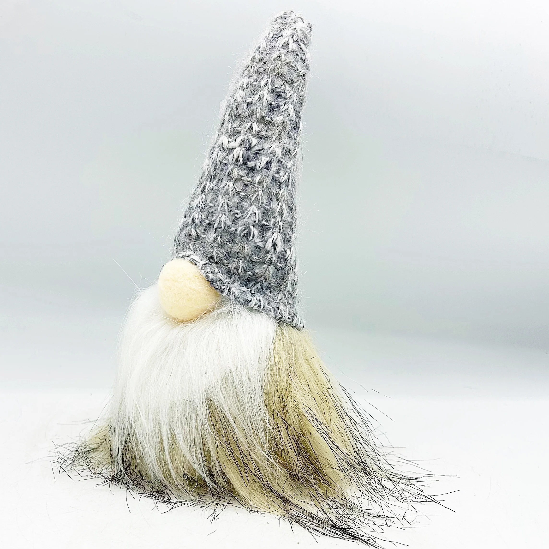 💙 Gray Plush Santa Gnome Head - Image 2