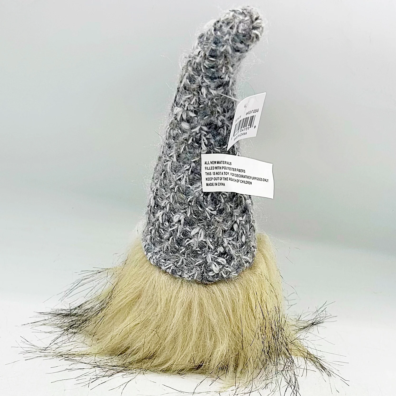 💙 Gray Plush Santa Gnome Head - Image 4