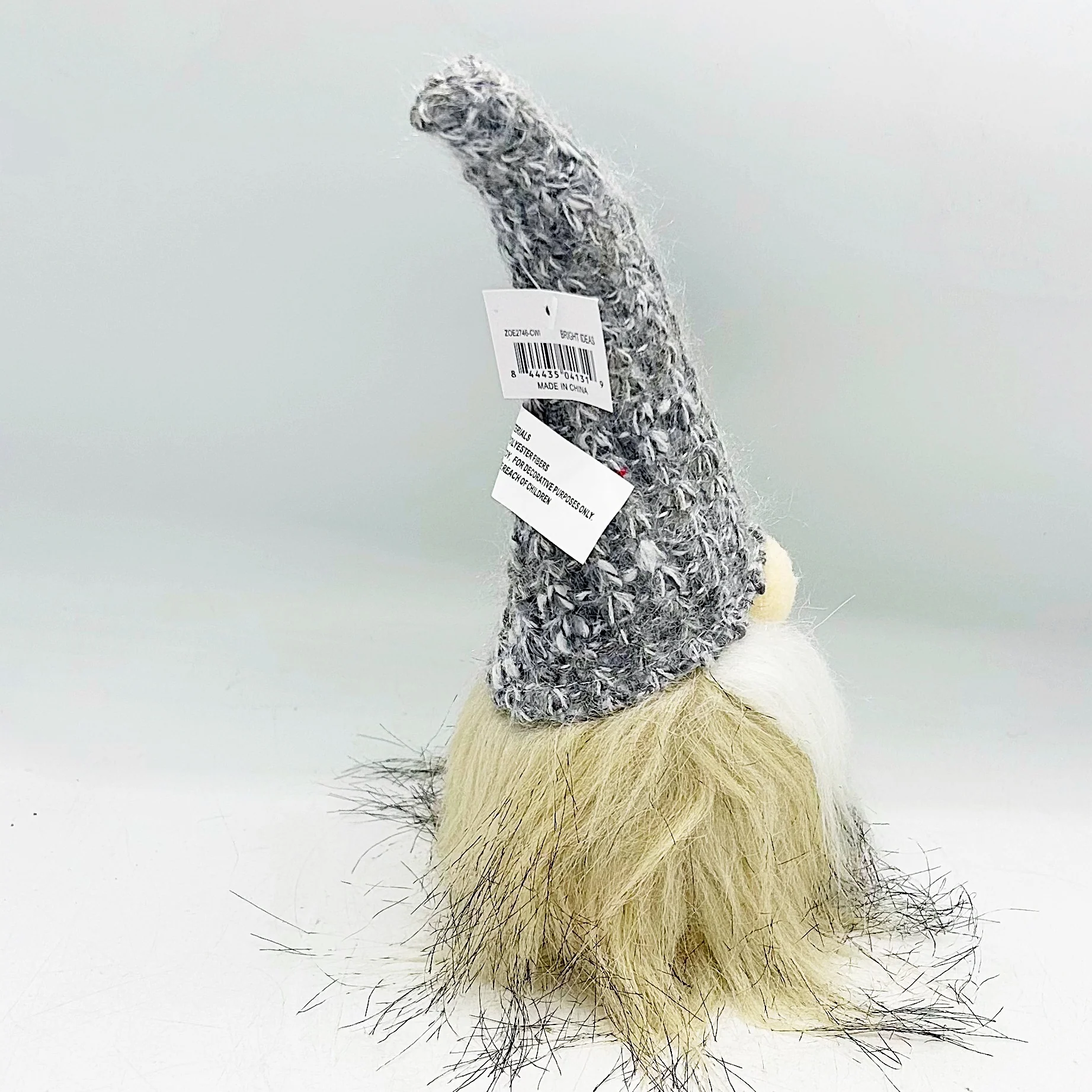 💙 Gray Plush Santa Gnome Head - Image 5