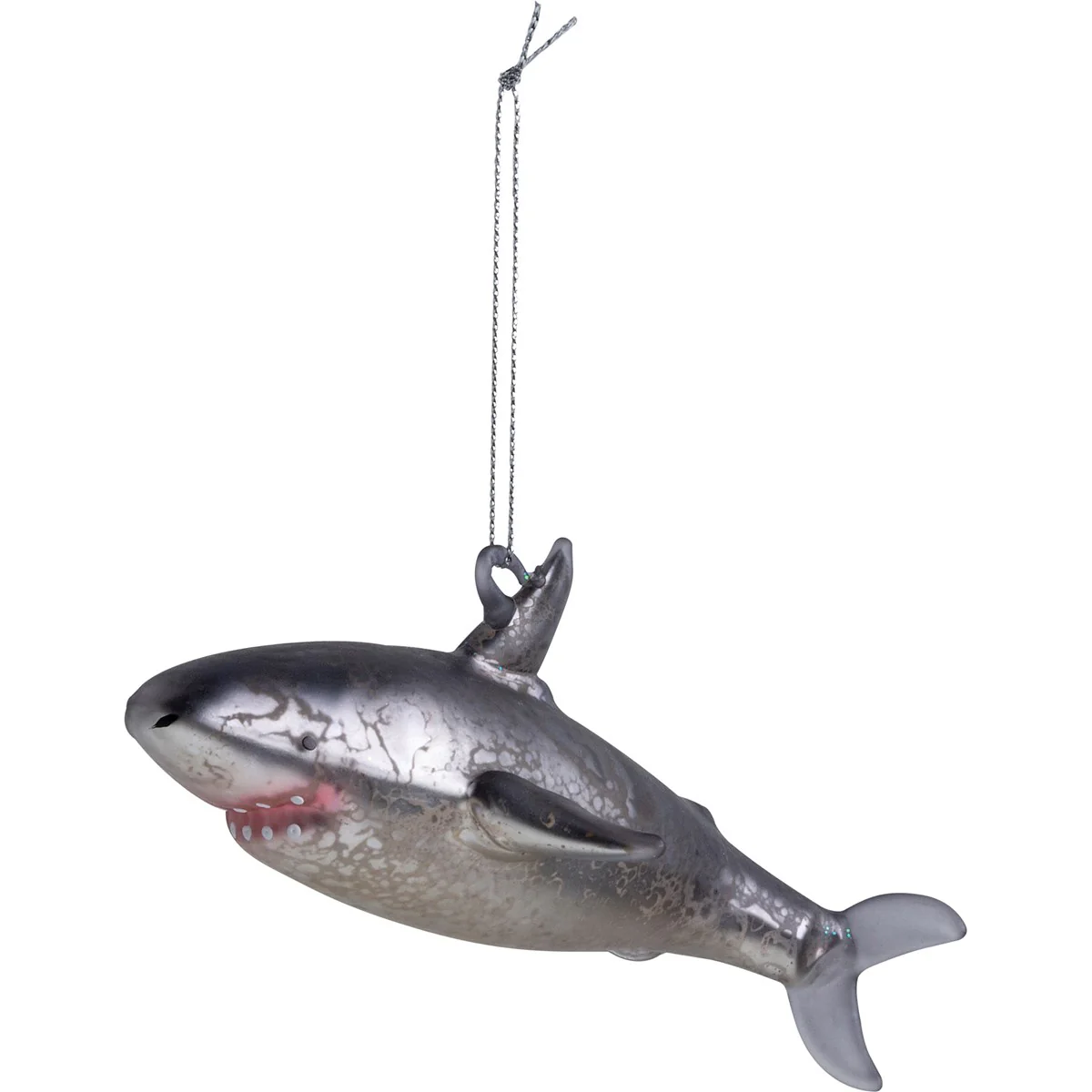 💙 Gray Shark Glass Ornament