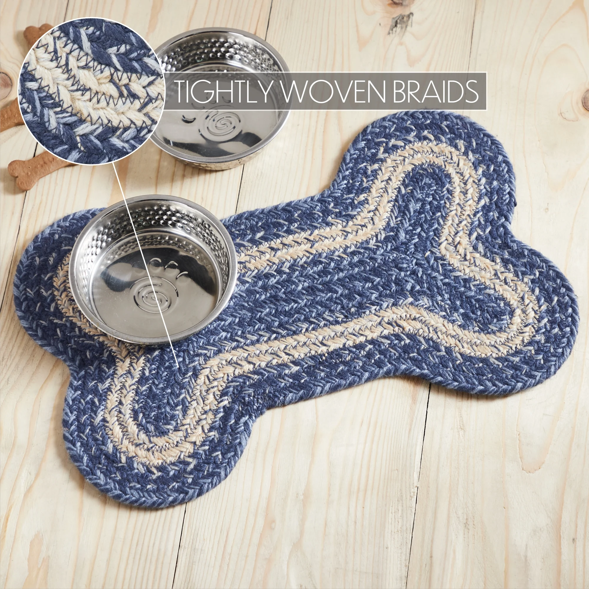 Great Falls Blue Indoor/Outdoor Small Dog Bone Rug - Image 6