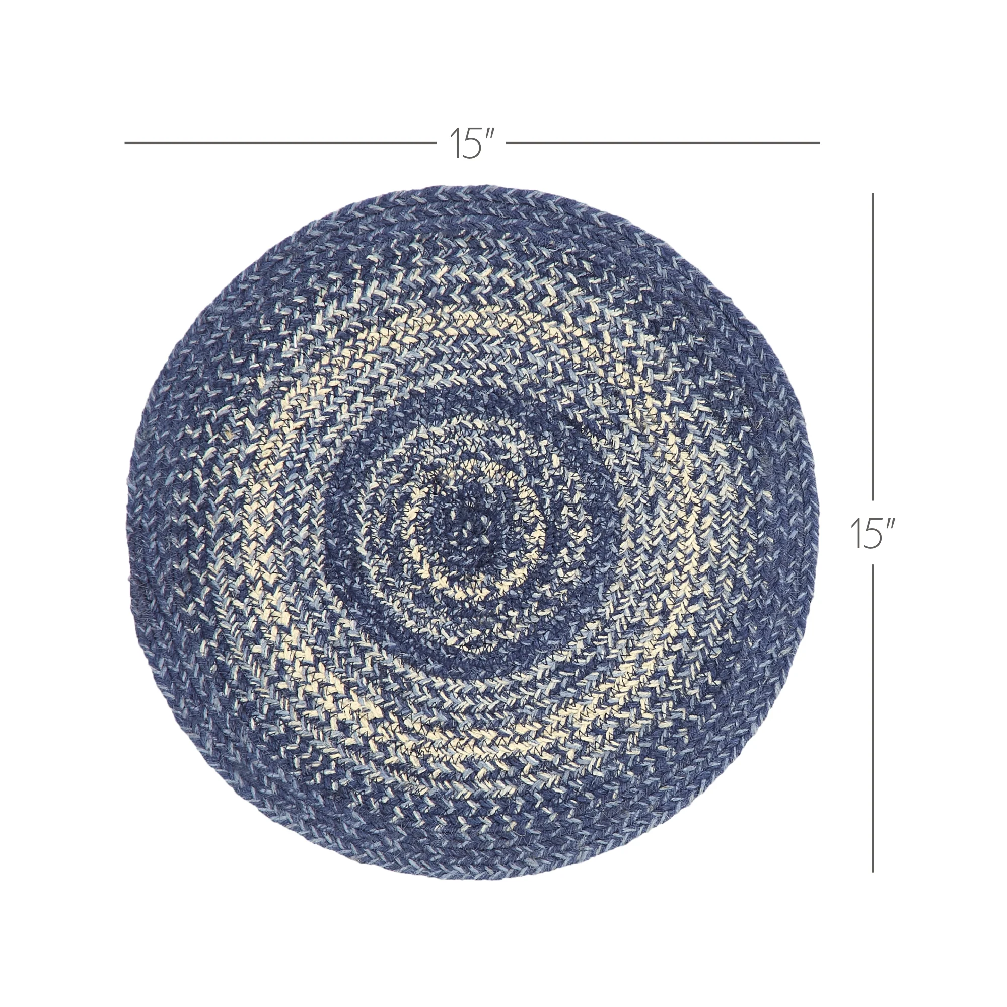 Great Falls Blue Jute Trivet 15" Diameter - Image 3