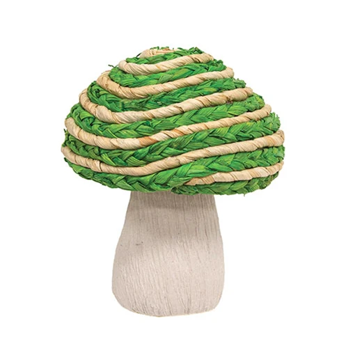 Green Braided Mushroom Figure 6.5" H