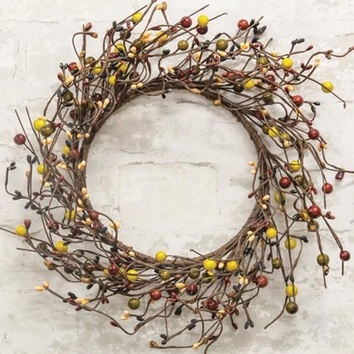 ๐ Green Rust Cream & Black Berries 12" Wreath