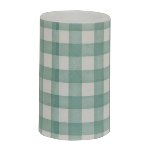 ๐ Green & White Gingham Check Timer Pillar 3" x 5" - Image 2