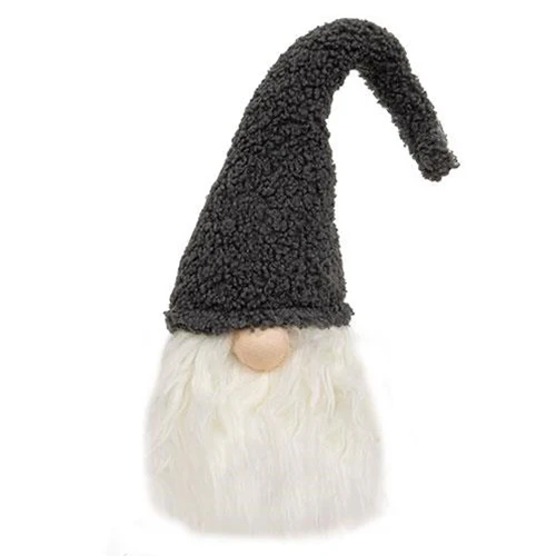 Grey Hat Santa Gnome Plush Bottle Topper