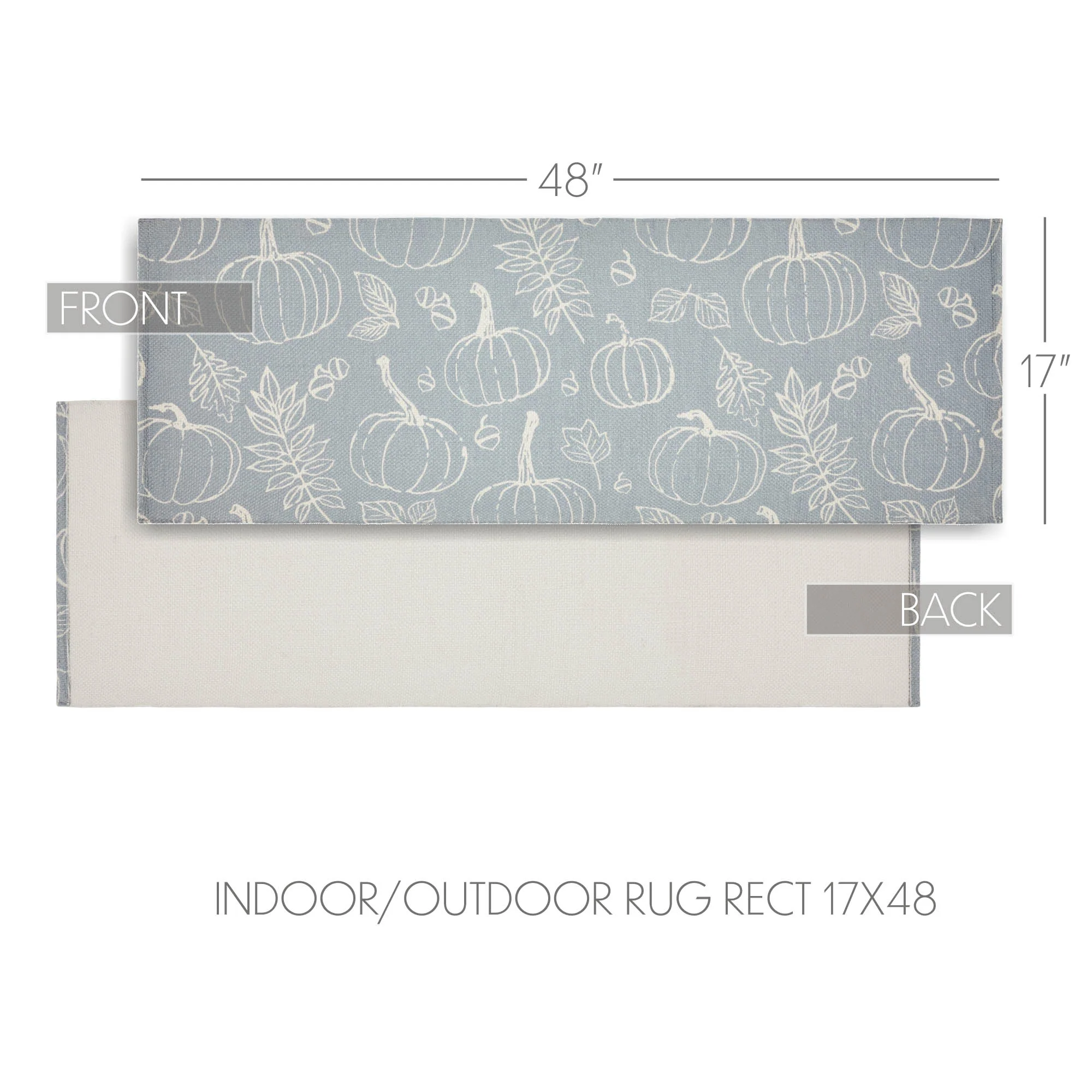 Grey Silhouette Pumpkin Indoor/Outdoor 48" Rectangle Rug - Image 3