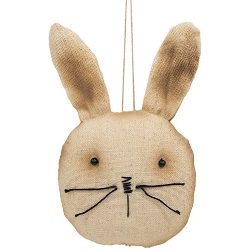 💙 Grungy Stuffed Primitive Bunny Head Ornament