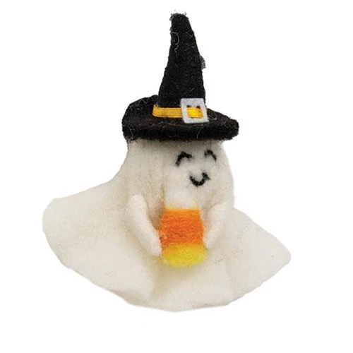 💙 Halloween Candy Corn Ghost Felt Ornament