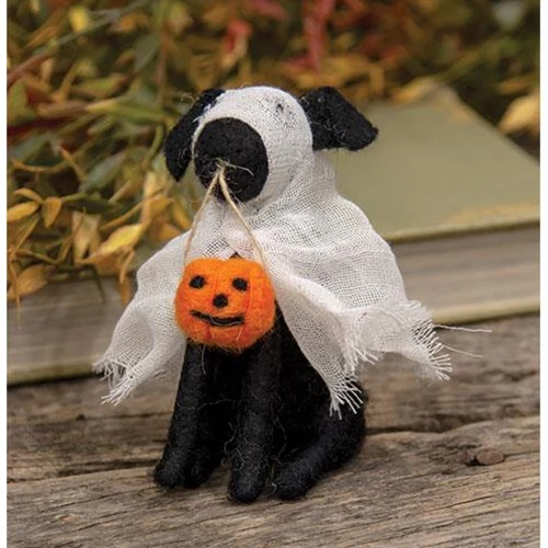 π Halloween Ghost Felt Dog Ornament